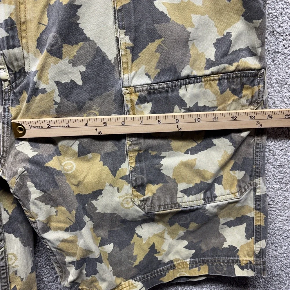 VINTAGE Lifted Research Group Camo Cargo Shorts 44 Yellow Baggy Hip Hop LRG Y2K